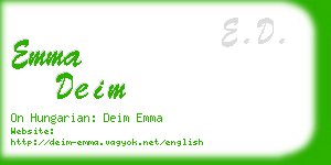 emma deim business card